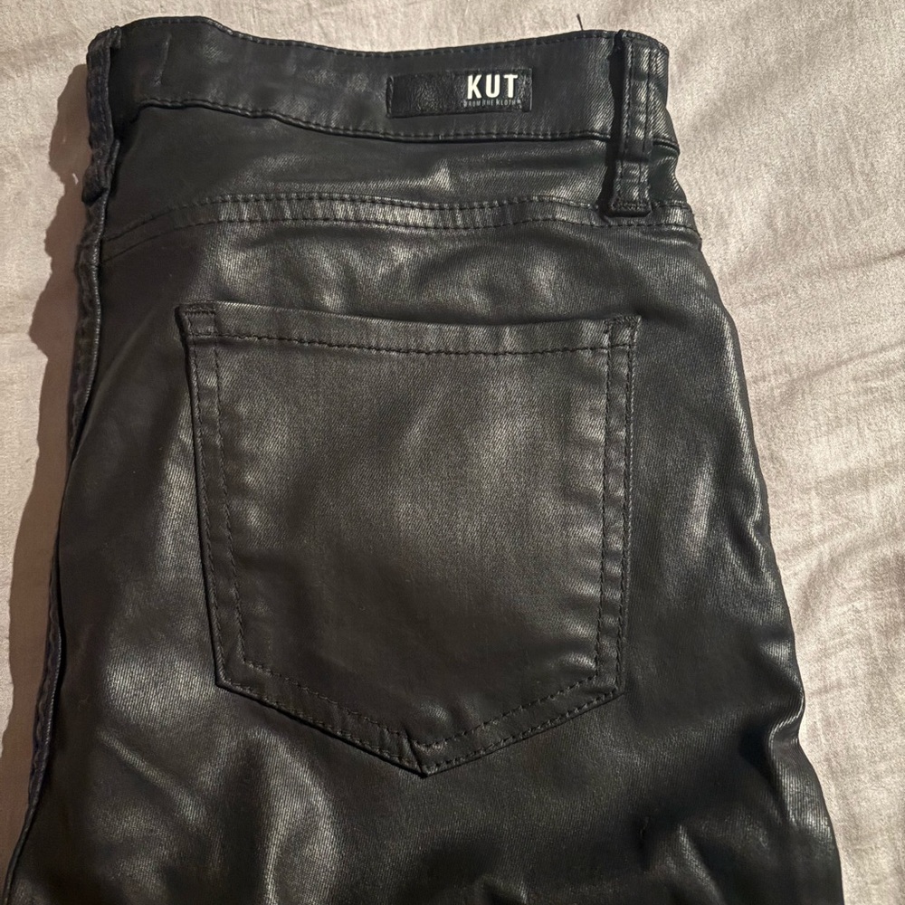 SOLD NWOT KUT from the Kloth Black Faux Leather Mia High Rise Skinny pants,